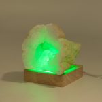 8cm Négyzetes fa LED alátét- Vegyes színek